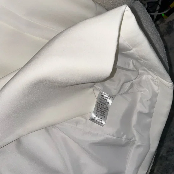 White Blazer Dress Double Breasted Cutout Waist - Picture 7 of 9